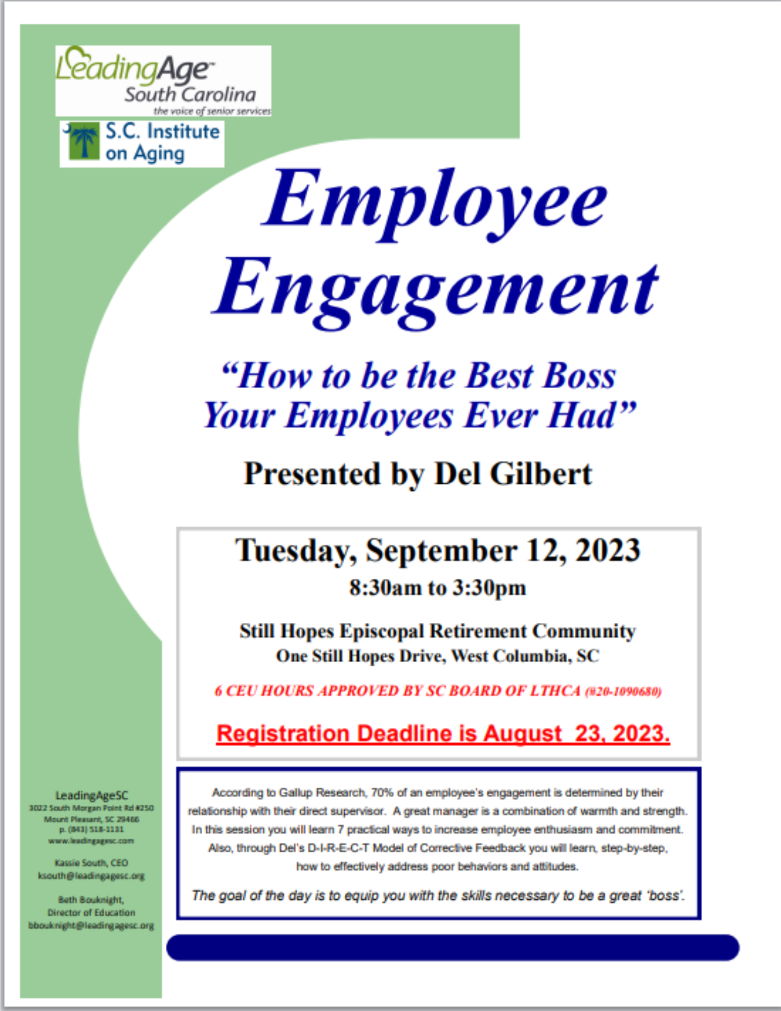 2023 Fall Seminar - LeadingAgeSC Employee Engagement
